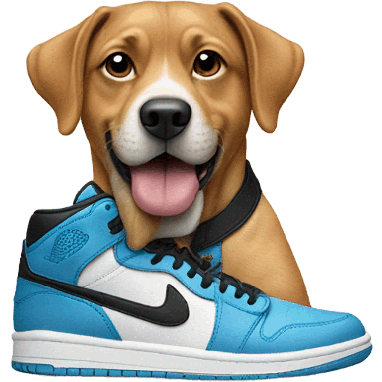 Dog wearing air Jordans emoji