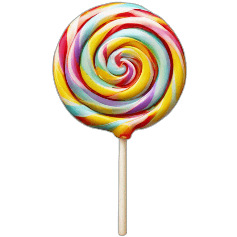 A colorful lollipop made of swirled hard candy attached to a stick emoji