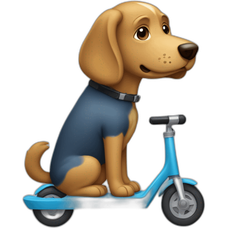 Chien sur une trottinette  emoji