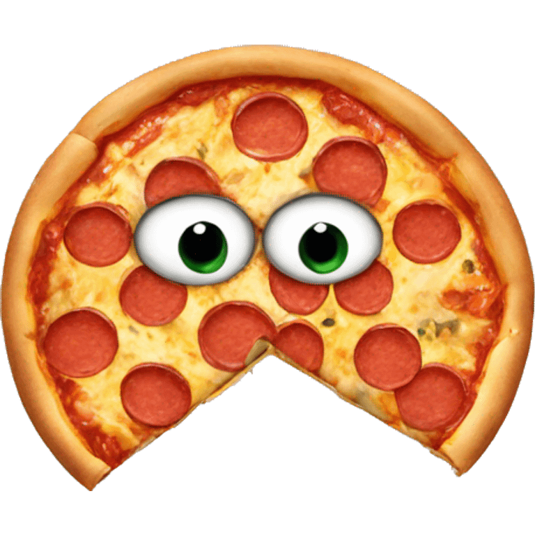 Emoji with pizza eyes emoji