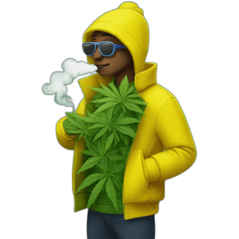 Weed smoker with lacoste yellow puffer emoji