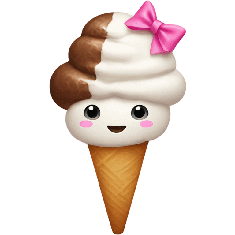 Cute Icecream with a pink bow emoji