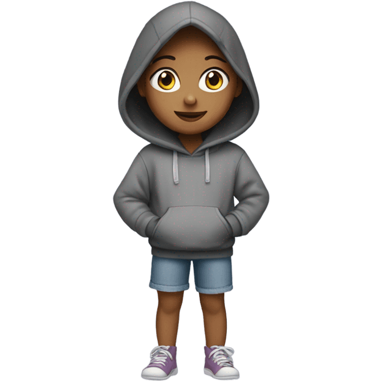 Girl wearing hoody emoji