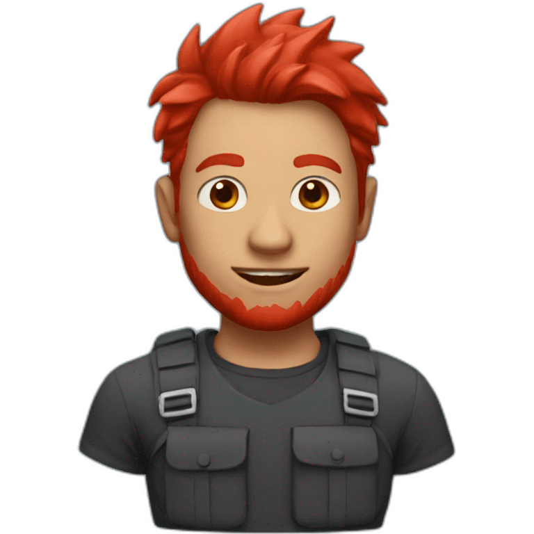 Red shark man with red hair emoji