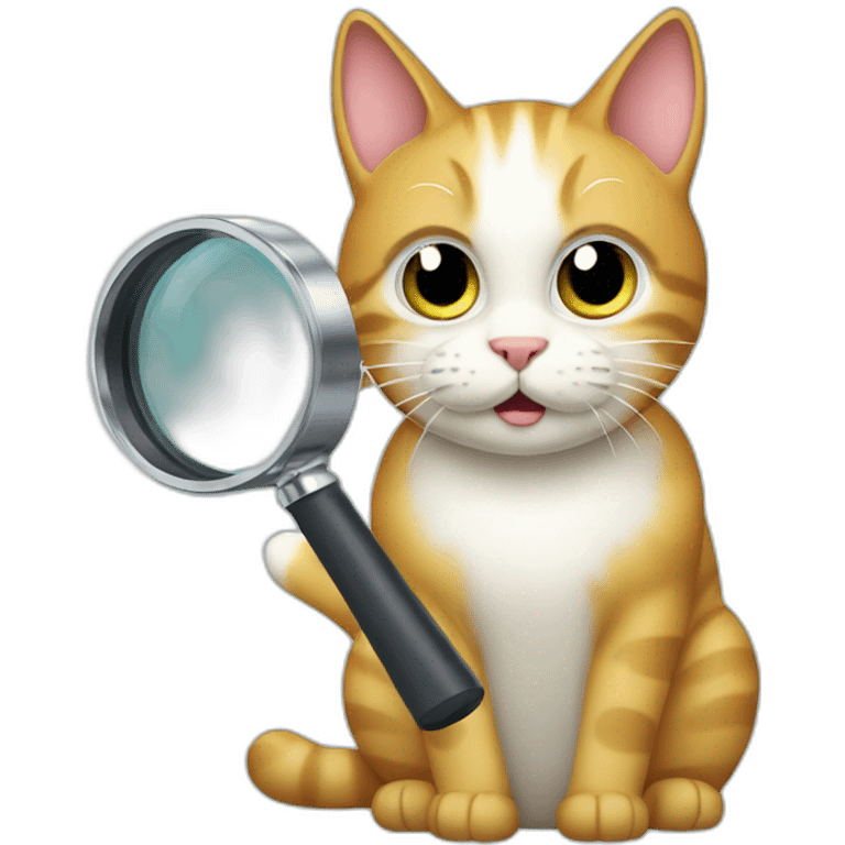 cat searching with a magnifier glass emoji