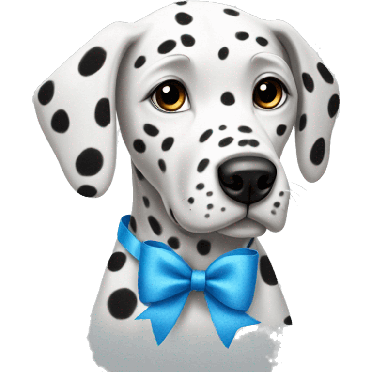 Dalmatian with a blue bow emoji