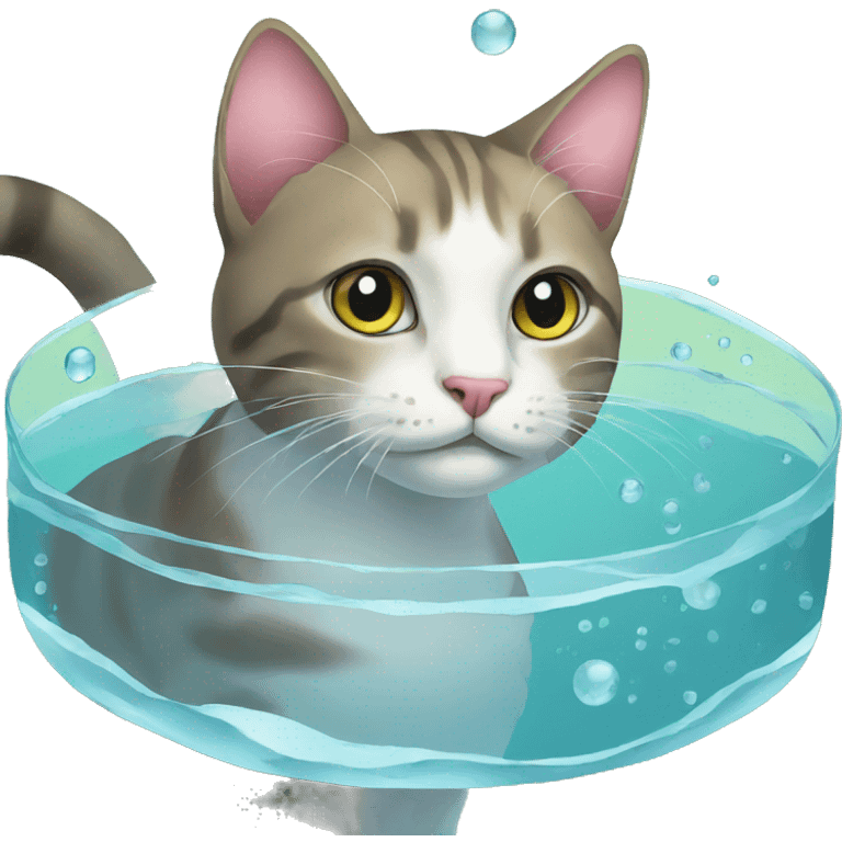 Cat and water emoji