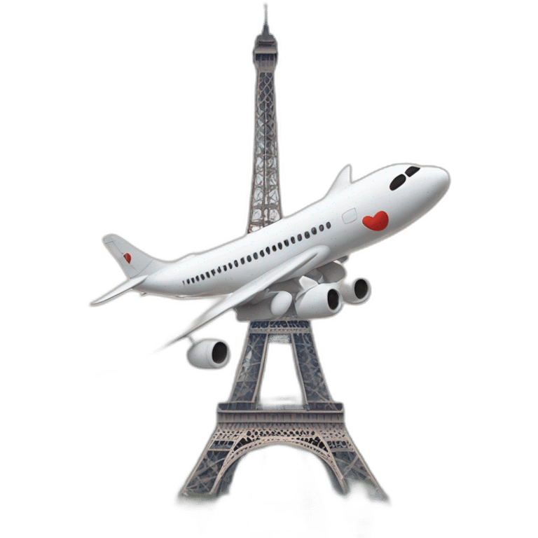 aeroplane in effel tower emoji