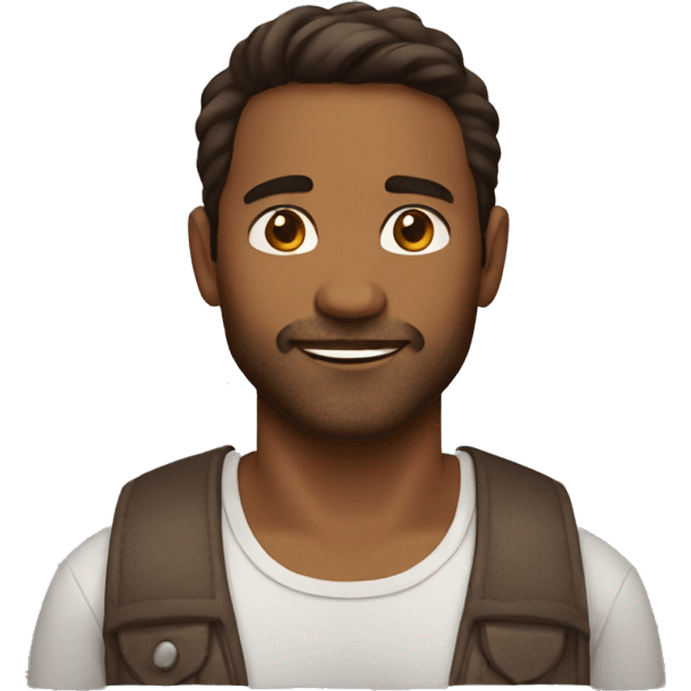 40 year old brown skin brown hair man emoji