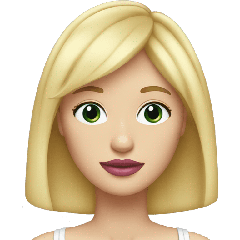 Blonde bangs bob pink lips caucasian emoji