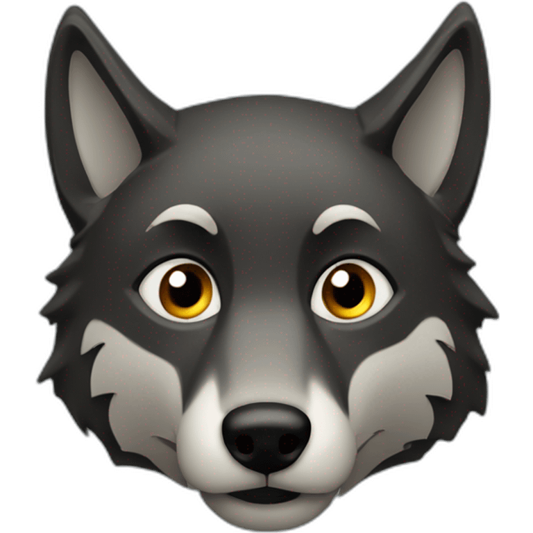 simple dark wolf head looking to right emoji