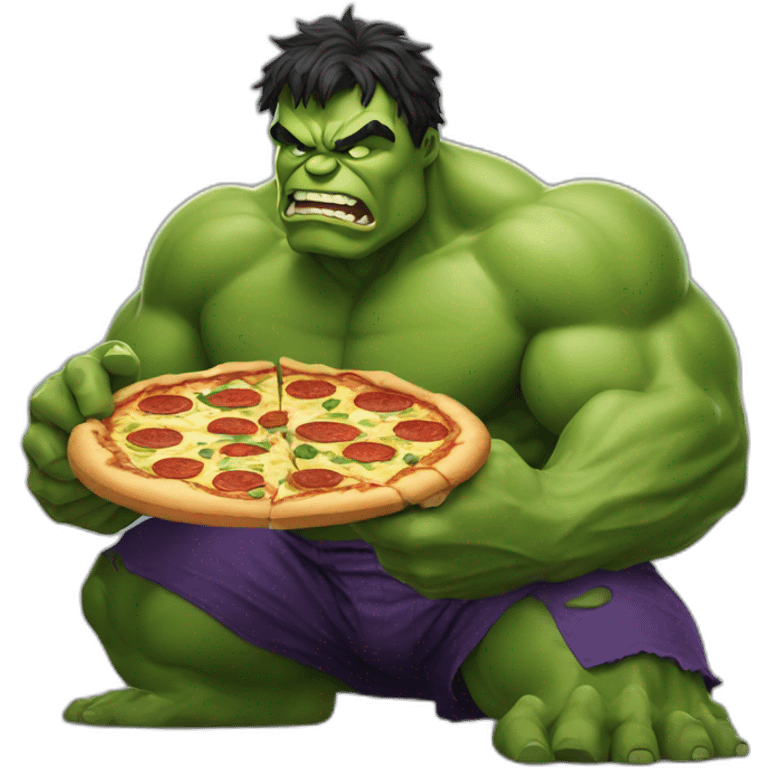 Hulk eating pizza emoji