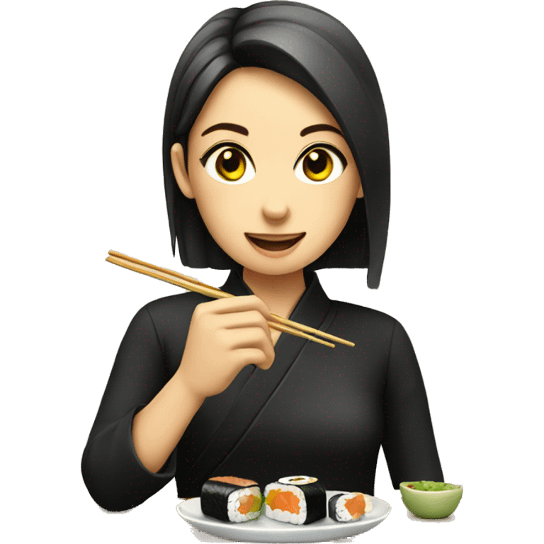 Girl eating sushi emoji