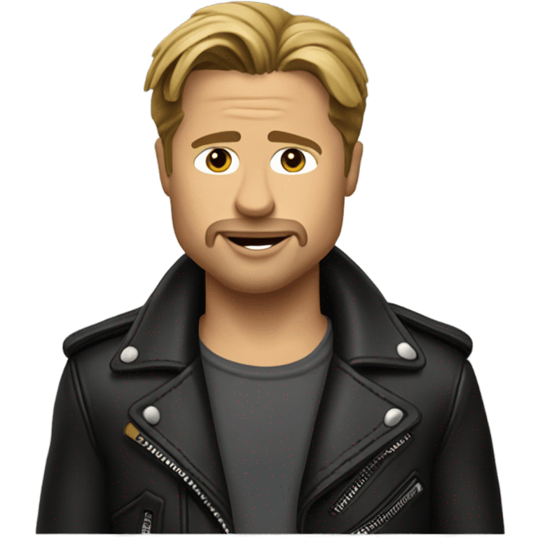 single Brad Pitt in leather jacket emoji