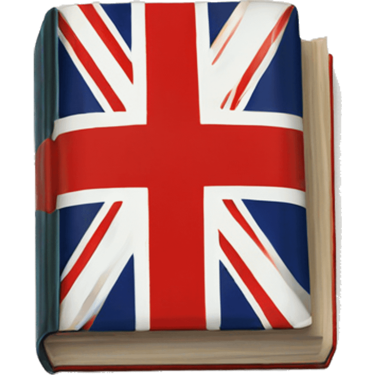 Book with British flag as cover and cross on top emoji