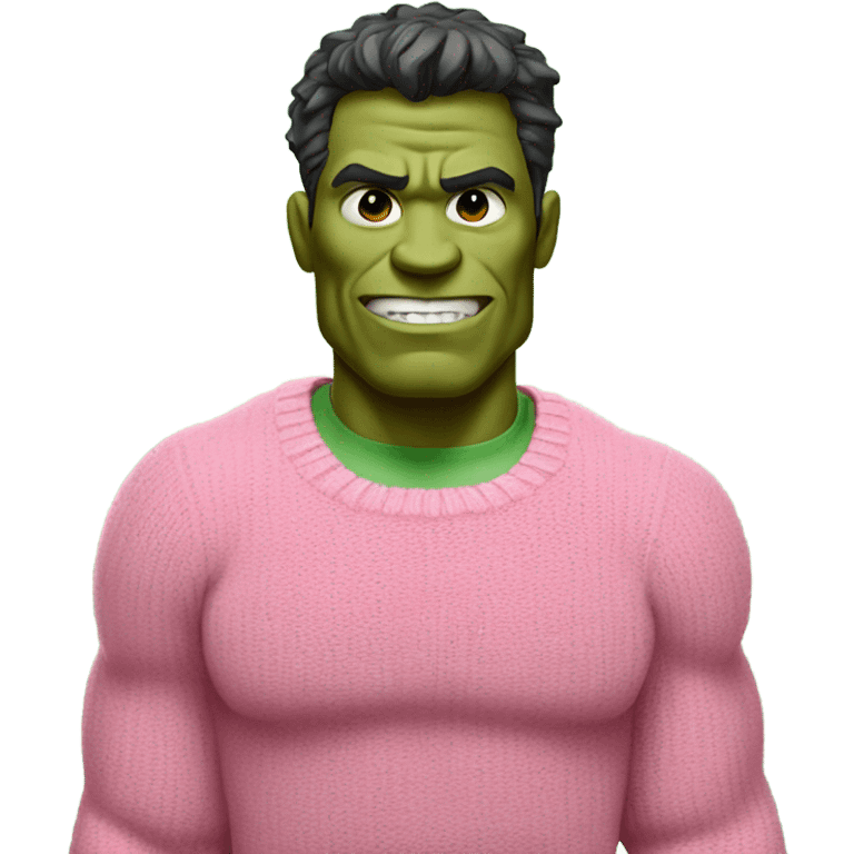 pink sweater on hulk emoji