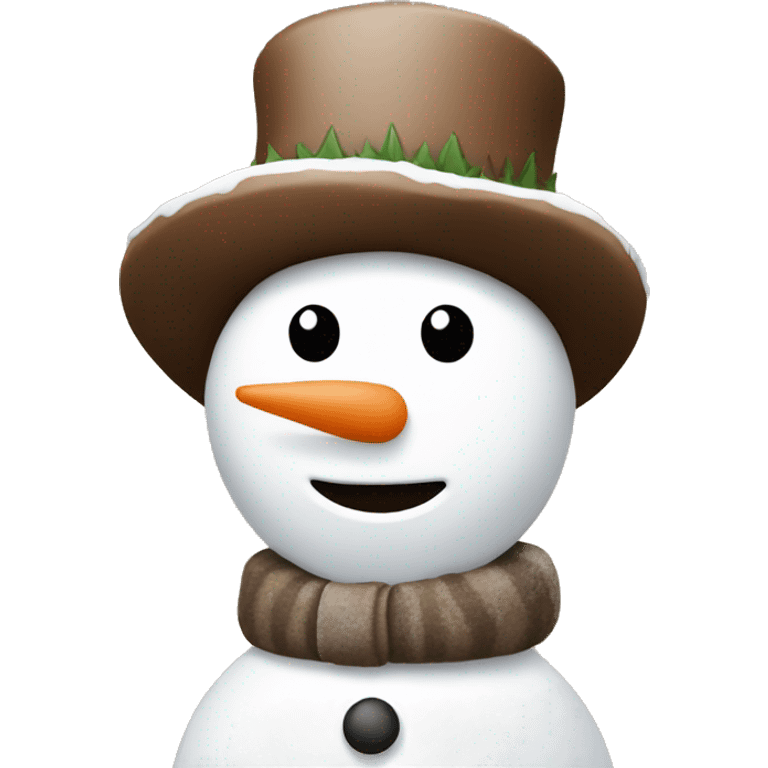 Brown and white asthetic snowman emoji