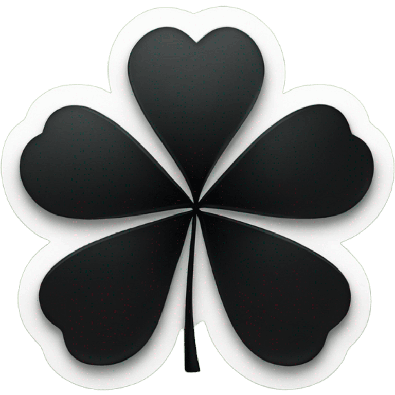 black five leaf clover emoji