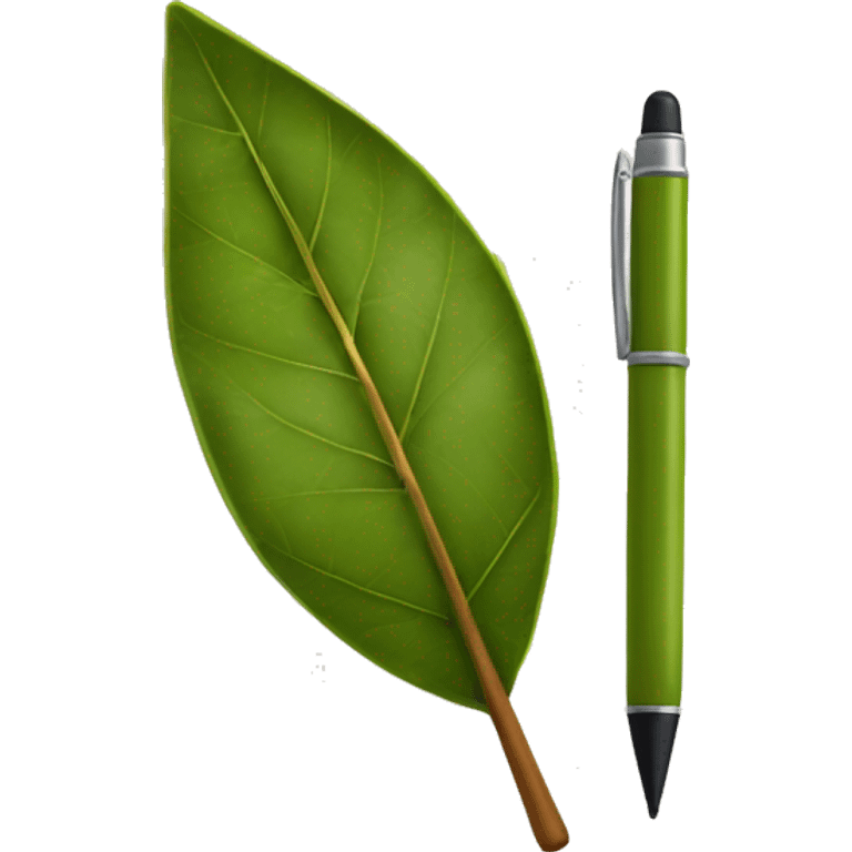 bay leaf and a pen emoji