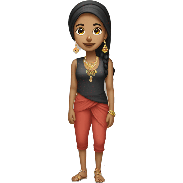 Full body Punjabi girl with earings  emoji