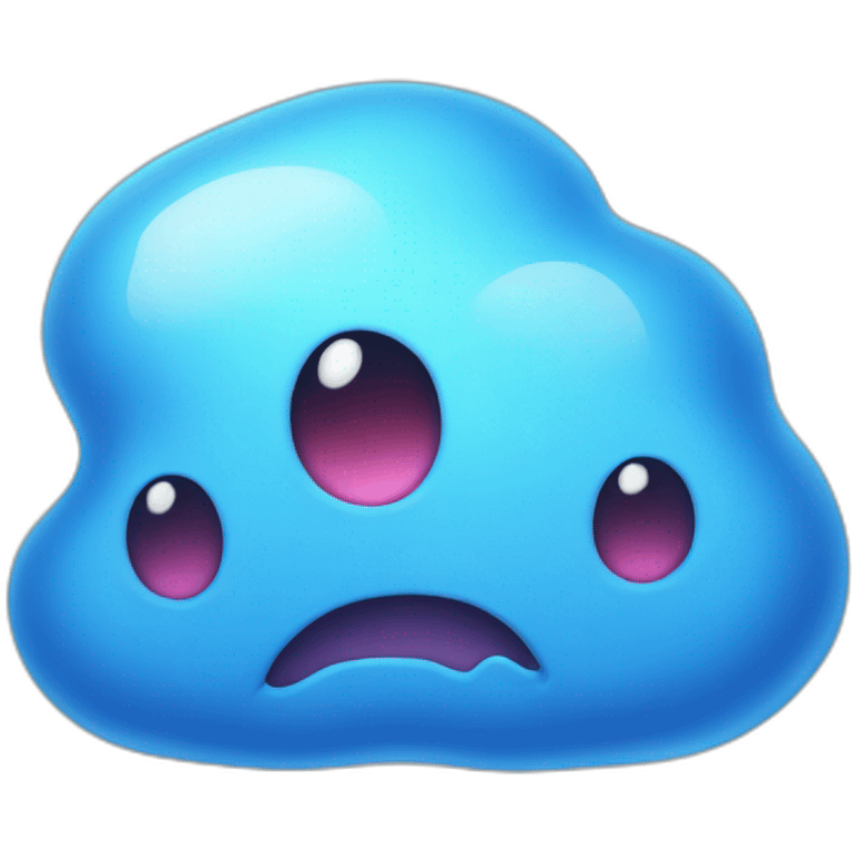 blushing blue slime emoji