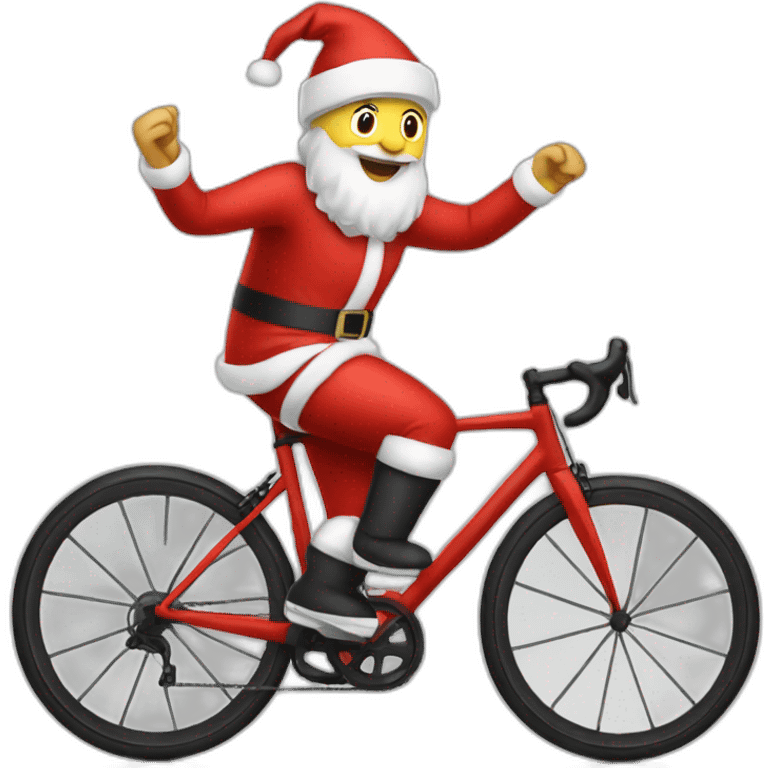 Cyclist in Santa clothing  emoji