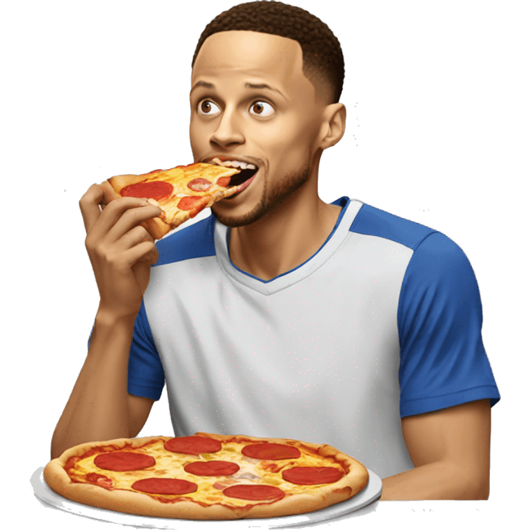 Stephen Curry eating pizza emoji