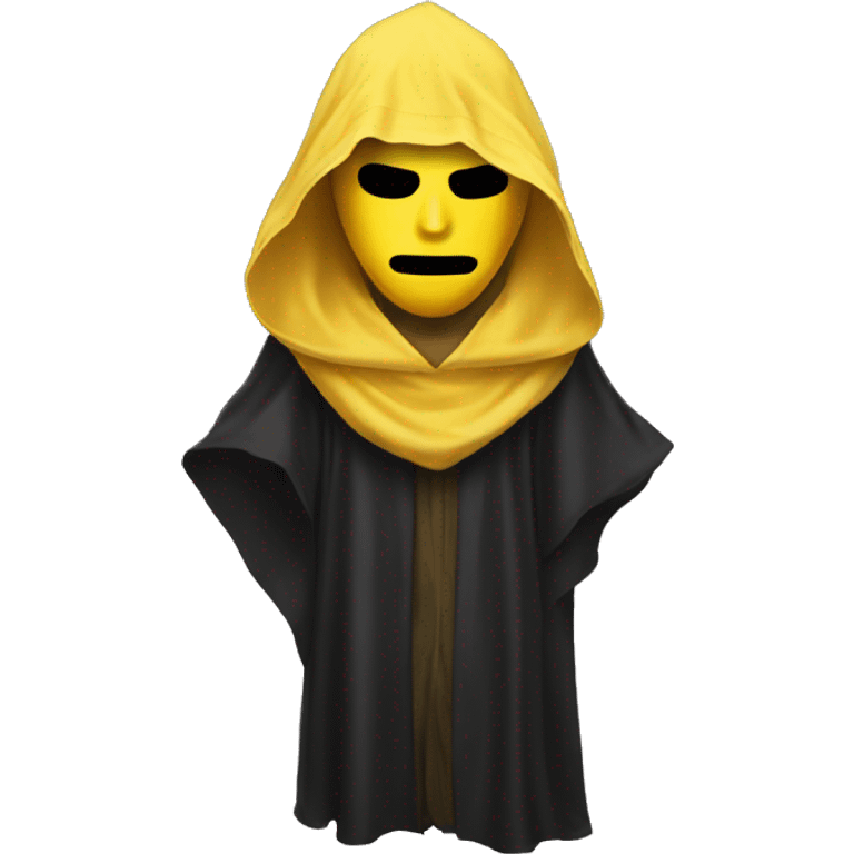 robed man with yellow drama mask emoji