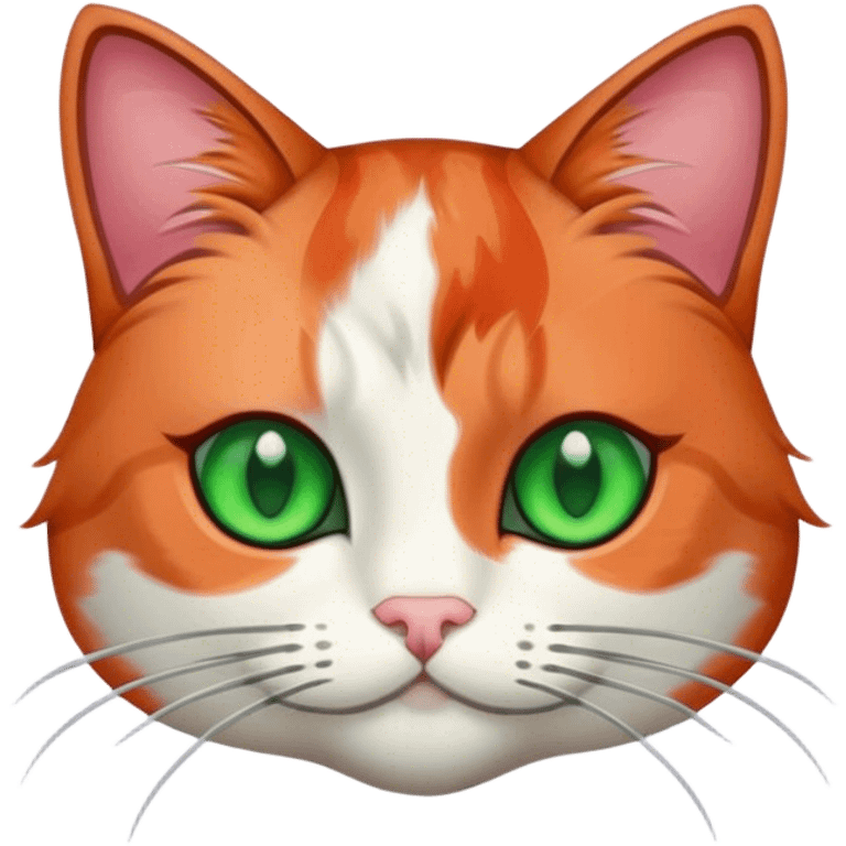 calico cat with green eyes  emoji