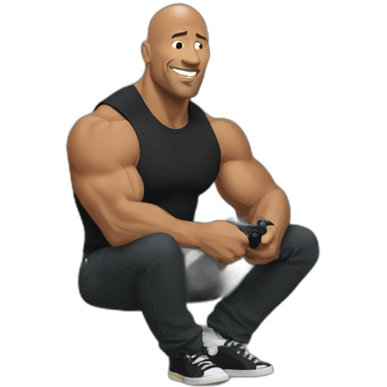 The Rock playing playstation emoji