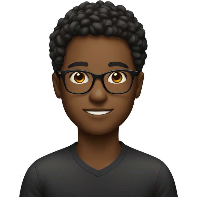 A young black male with glasses emoji