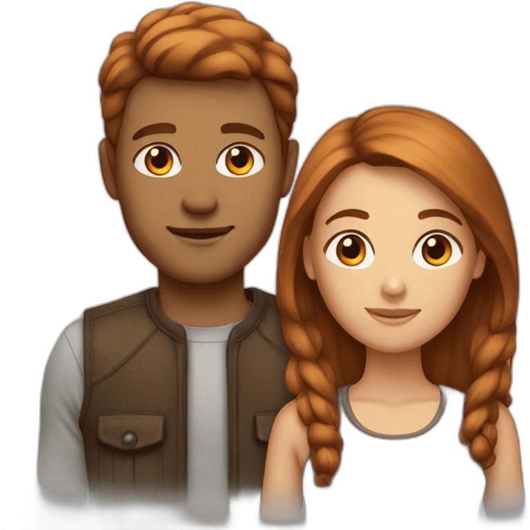 couple with chestnut hair emoji