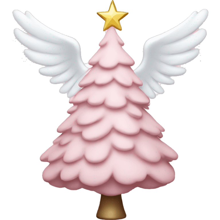 Light Pink Christmas tree with a white angel on top emoji