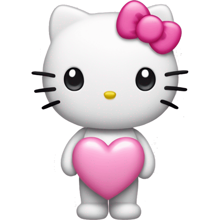 hello kitty with pink heart  emoji