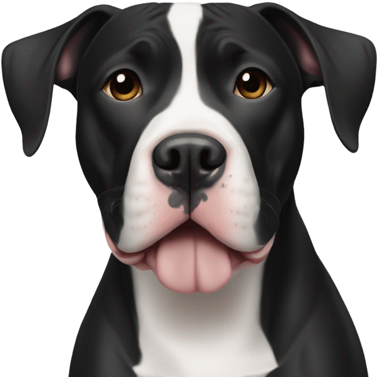 black pit bull with a white nose emoji