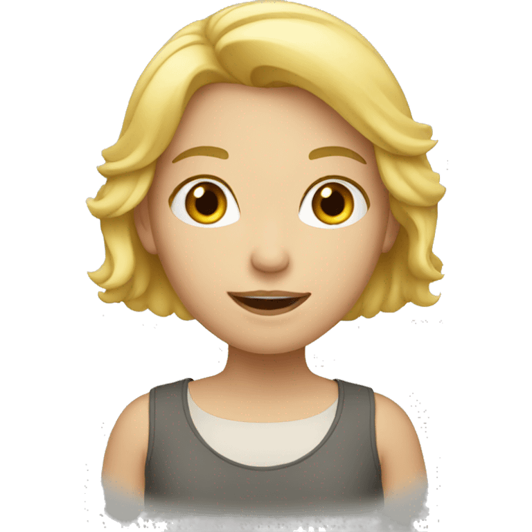 Blond girl talking emoji