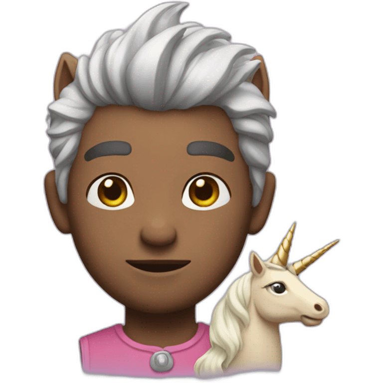 Man with a unicorn gon emoji