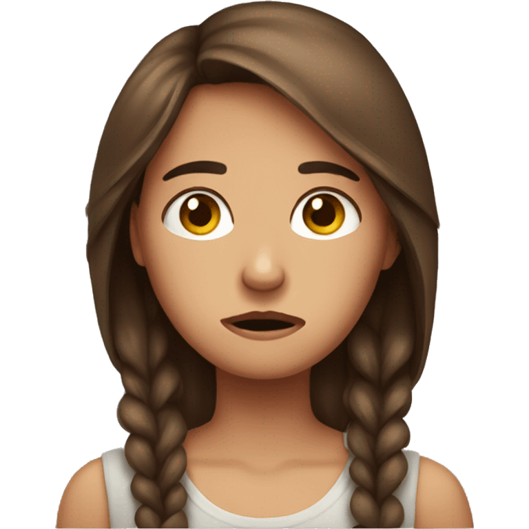 brown hair girl upset emoji