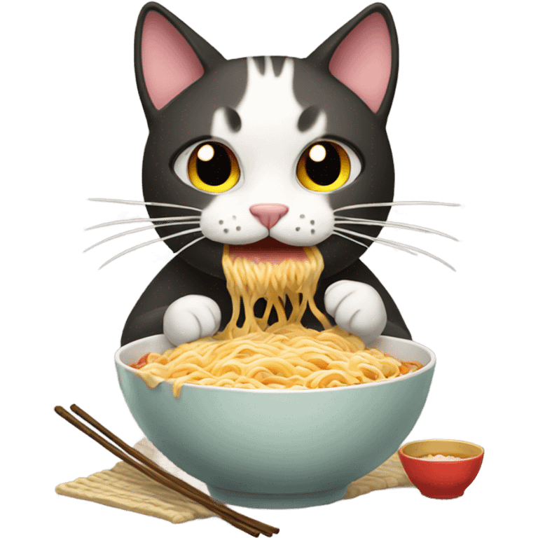 Cat eat ramen emoji