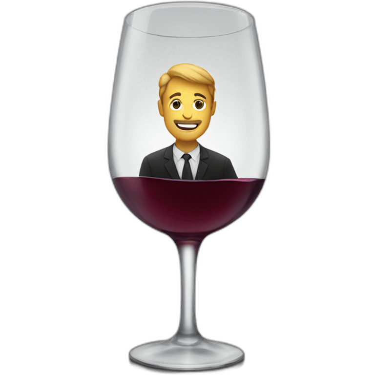 man inside a glass of wine emoji