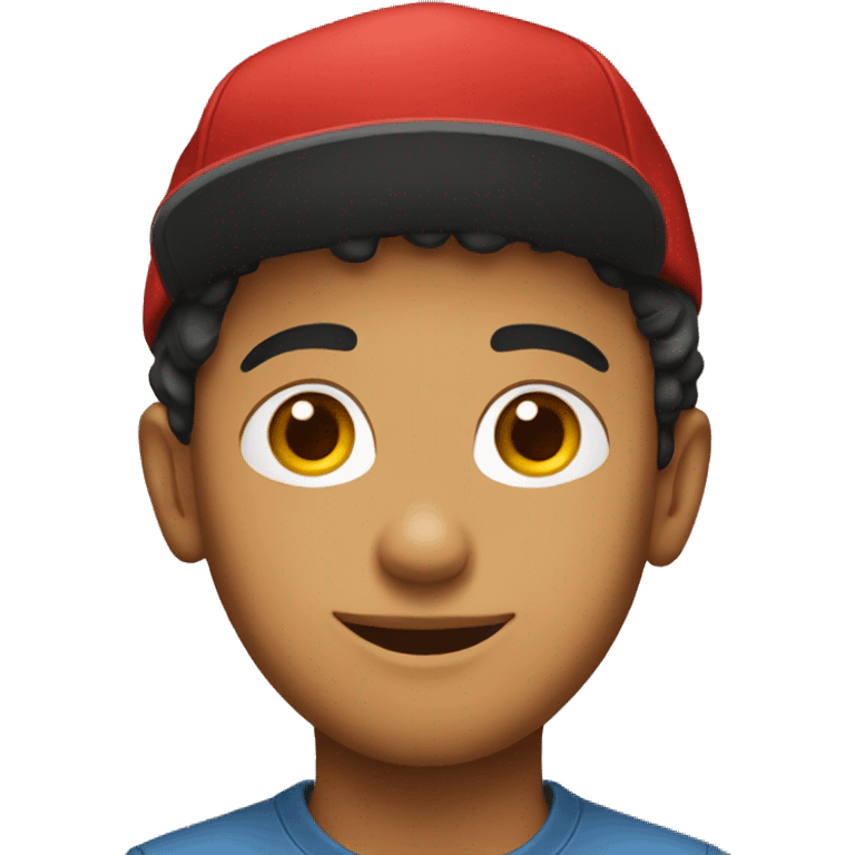 a young man with a red hat emoji