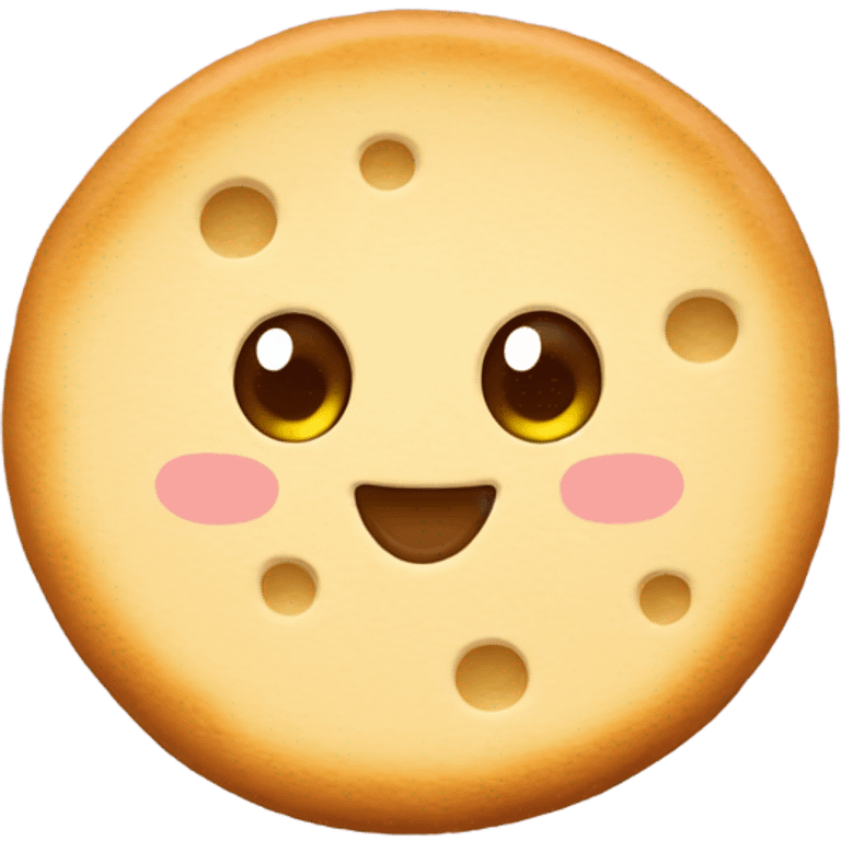 round cute crumpet with happy face emoji