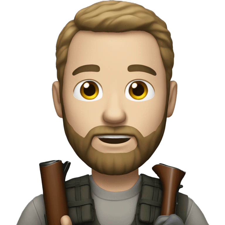 White man with beard holding shotgun  emoji