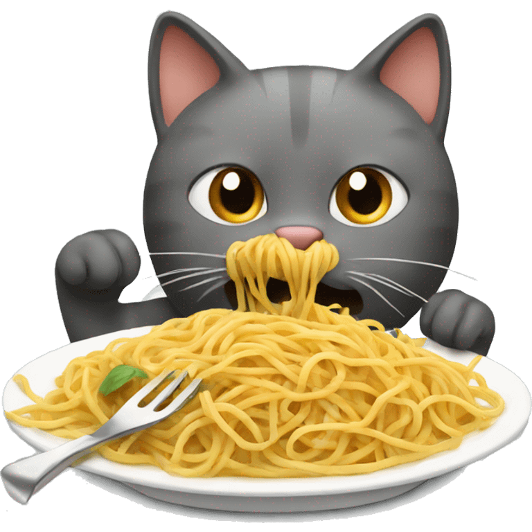 cat eating spaghetti  emoji