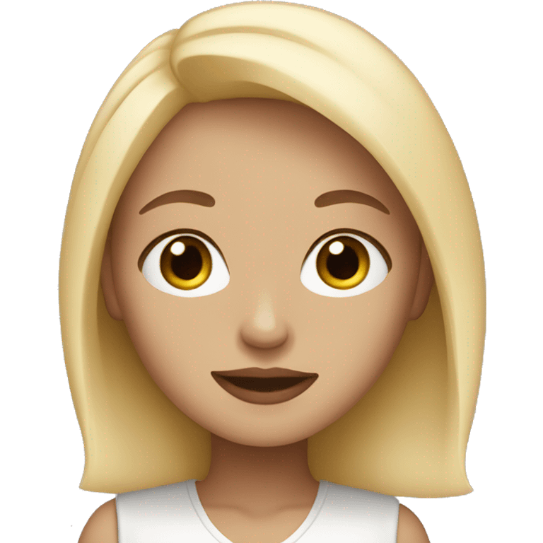 Blonde Girl with skin café emoji