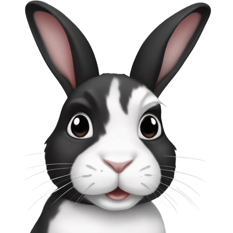 Black and white Dutch rabbit emoji