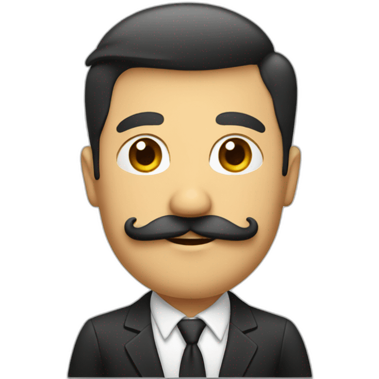 Homme avec une moustache rectangulaire emoji