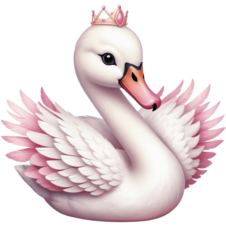 white pink soft ballerina swan emoji