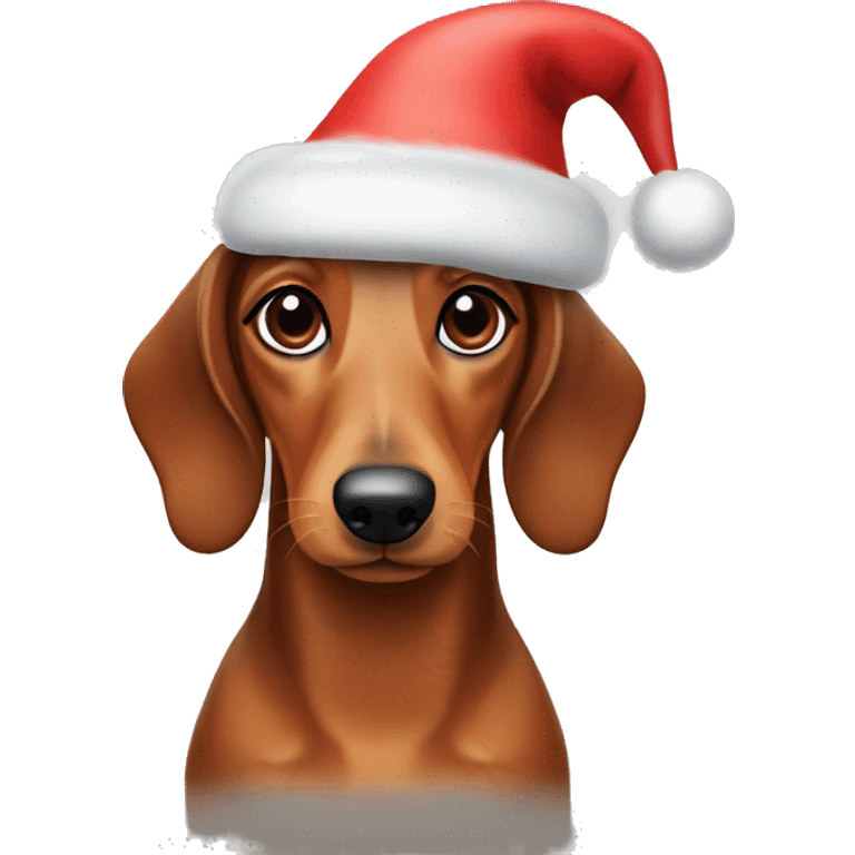 Sausage dog in a Christmas hat emoji