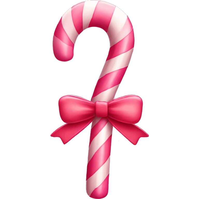 Pink candy cane with a bow  emoji